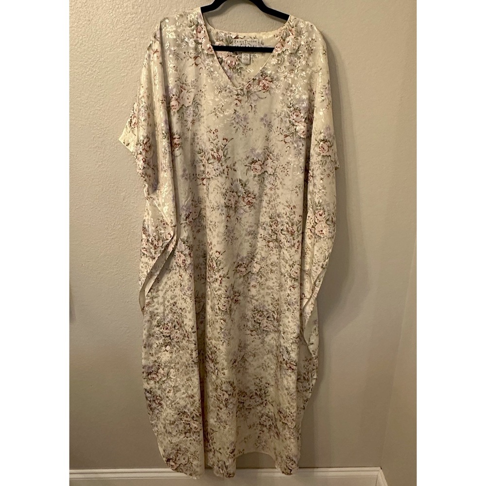 Vtg Erika Taylor Intimates XL  Flora Kaftan Nightgown Cottagecore Maxi Rare! EUC